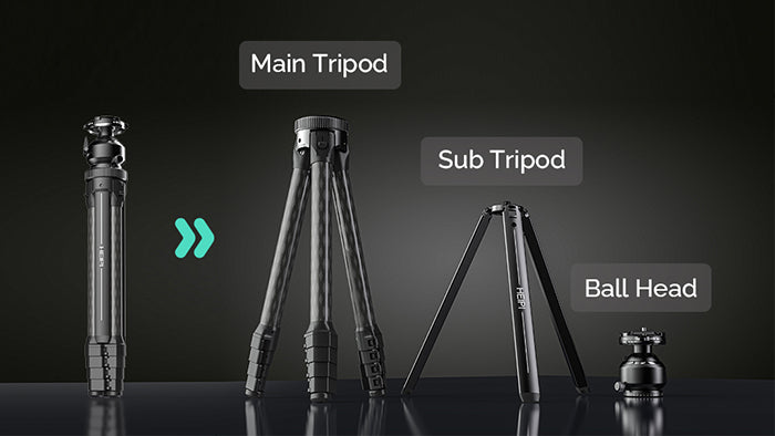 HEIPI 3-in-1 compact and lightweight travel tripod