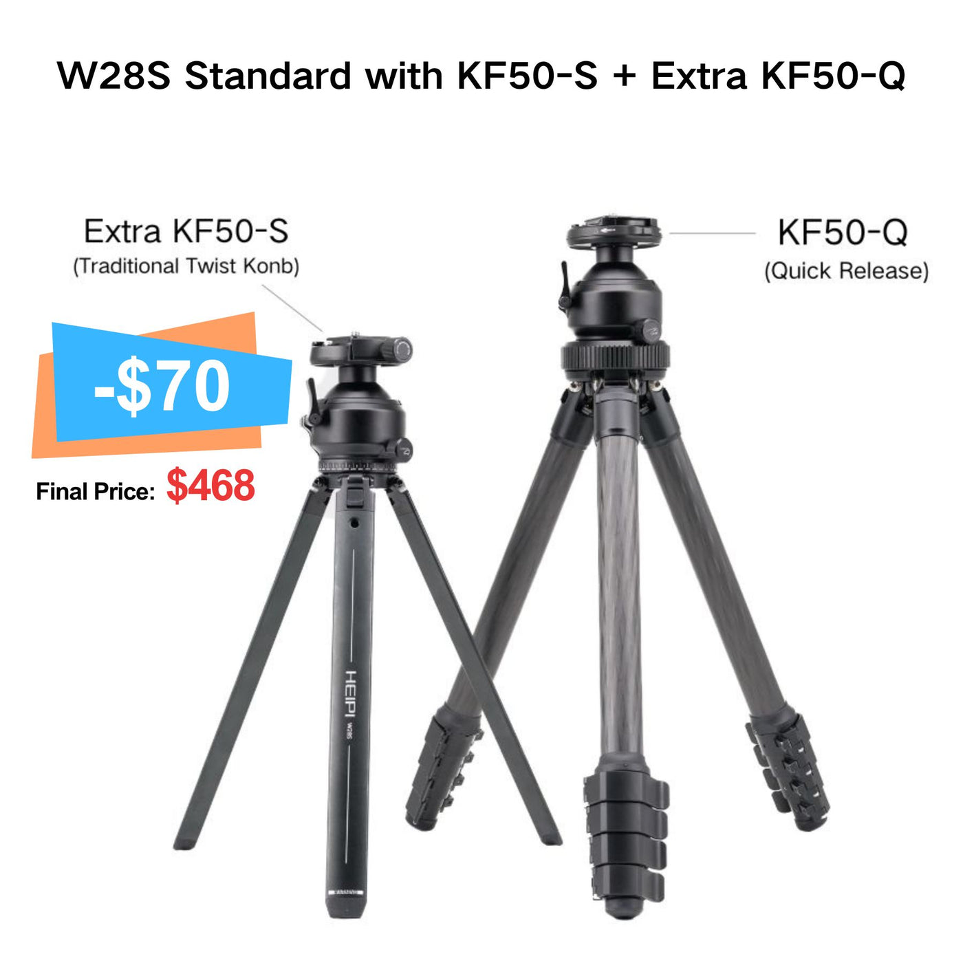 HEIPI 3-in-1 Travel Tripod - W28S