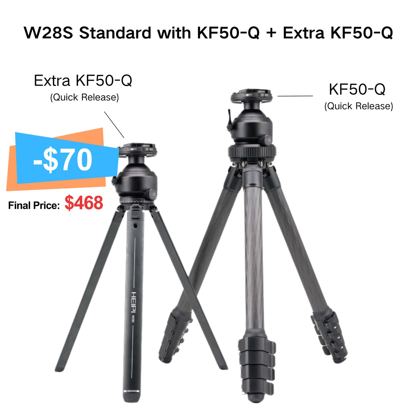 HEIPI 3-in-1 Travel Tripod - W28S