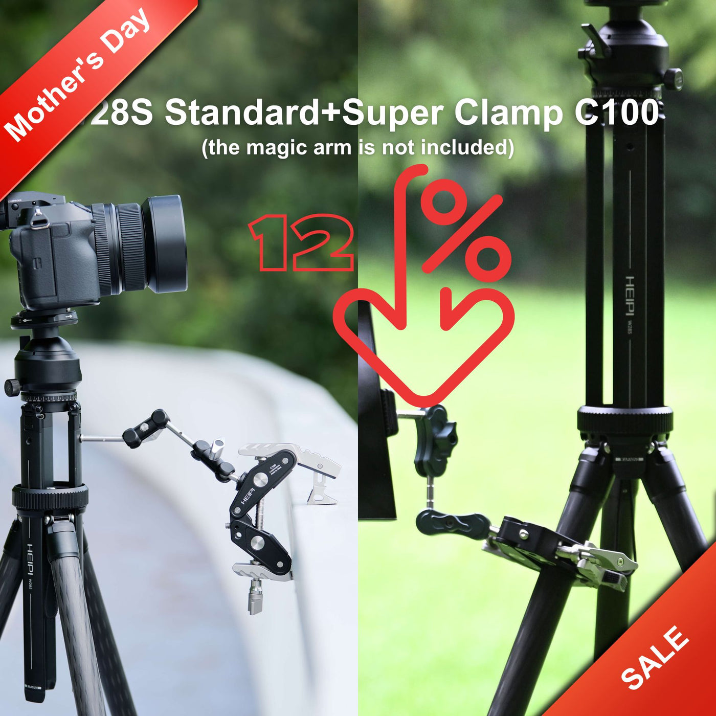HEIPI 3-in-1 Travel Tripod - W28S