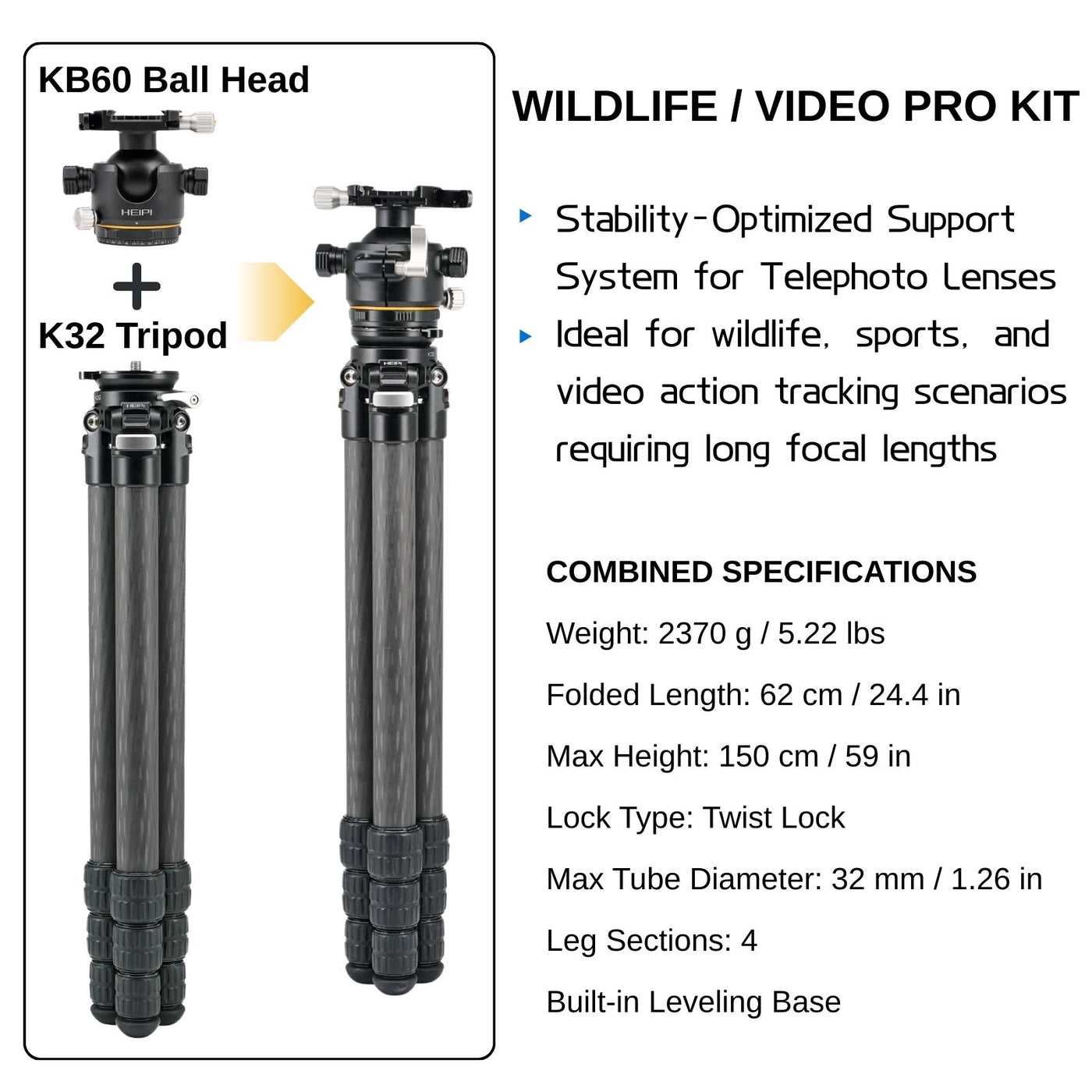 HEIPI XPOD Pro Still & Video Tripod W58