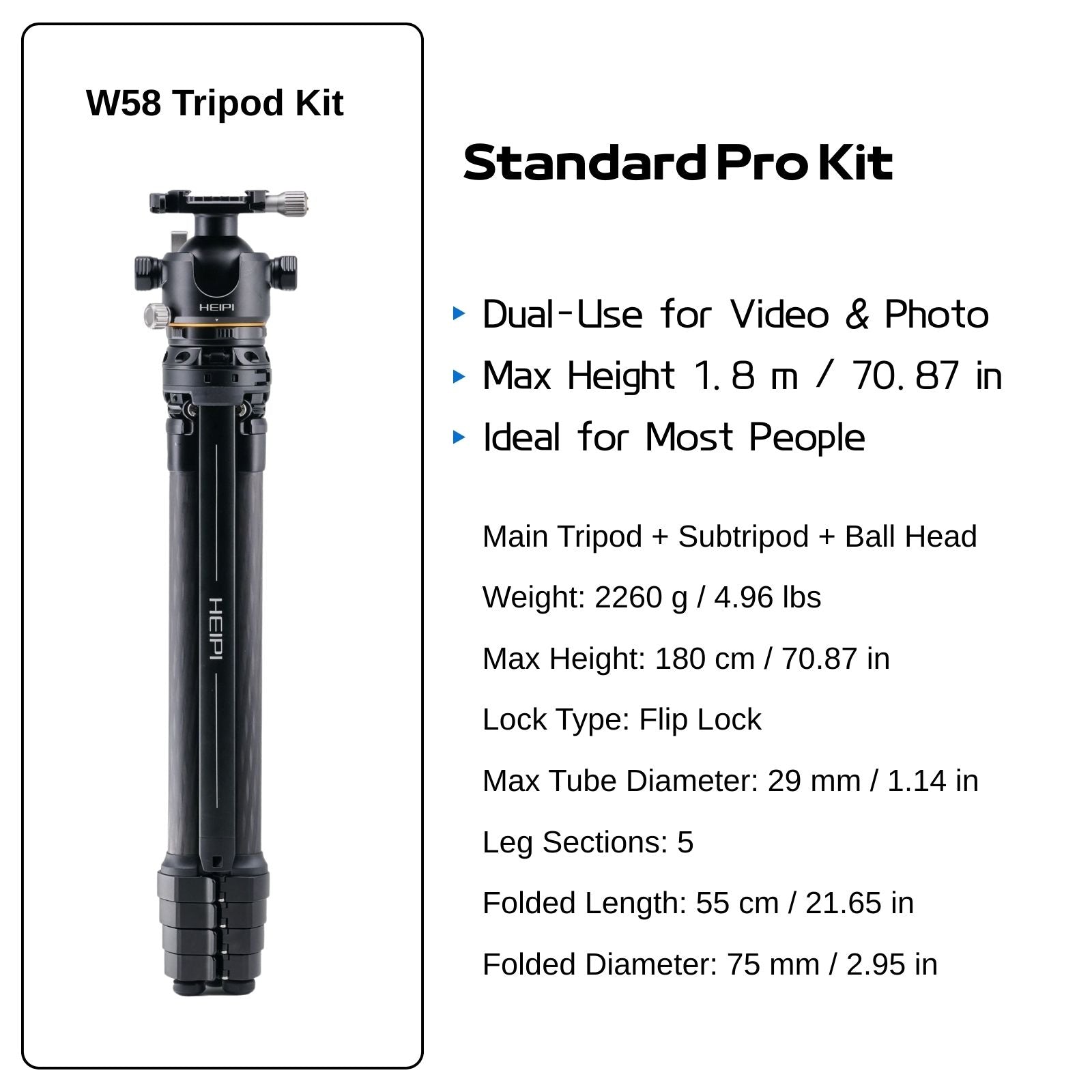 HEIPI Versatile Hybrid Ball Head - KB60 Ball Head